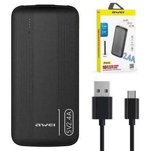 Портативный аккумулятор AWEI P20K 10000mAh 2USB / Повербанк для телефона 00018202 фото
