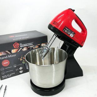 Міксер ручний з чашею Domotec R6637R 2 літри 250 W, Міксер стаціонарний з чашею з нержавіючої сталі 00019837 фото