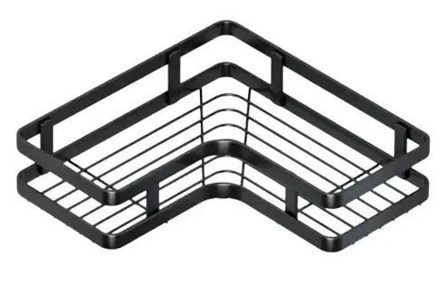 Кутова полиця для ванної кімнати із нержавіючої сталі Corner shower caddy Чорного кольору 00014032 фото