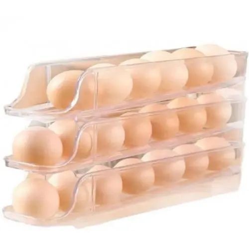 Компактный органайзер для яиц 3 ярусный автоматический Plastic shelving / Контейнер-лоток для яиц 00019277 фото