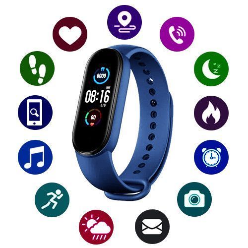 Фитнес браслет Smart Watch M5 Band Classic Black смарт часы-трекер. Цвет: синий 00022402 фото