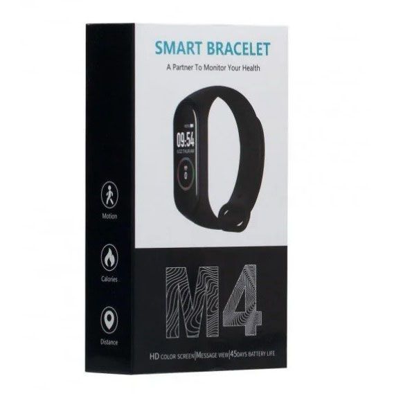 Фитнес Браслет Smart Band M4 c Пульсометром и Тонометром. Цвет: красный 00022397 фото