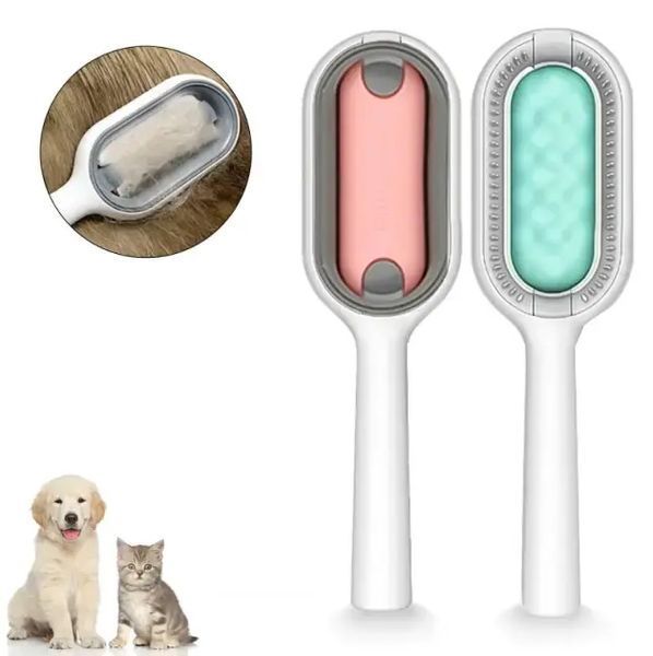Двухсторонняя щетка для сухого и влажного вычесывания собак и кошек Pet Gravity 3в1 00021895 фото
