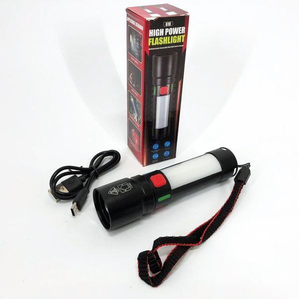 Ліхтар 611-TG+COB(white+red), Ліхтарики для екстрених ситуацій та аварій, Пошуковий ліхтар ручний 00023050 фото