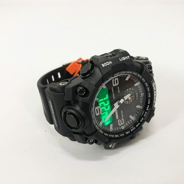Часы наручные мужские SKMEI 1586BK BLACK, водонепроницаемые мужские часы, часы спортивные. Цвет: черный 00022048 фото