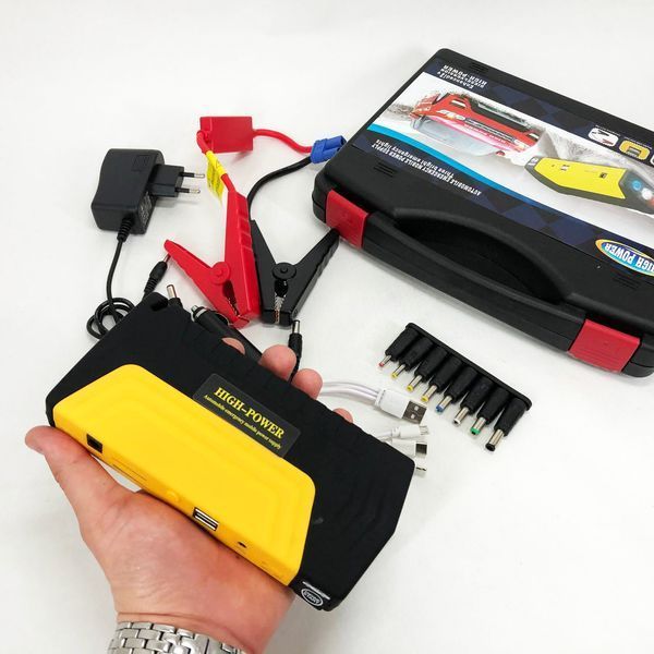 Пускозарядний пристрій на 50800 mAh для автомобільного акумулятора з індикацією заряду в кейсі 00017038 фото