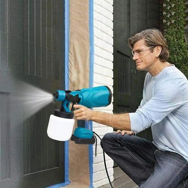 Краскопульт акумуляторний Krafftec 48V/2Ah, 600 W, 800 мл, фарборозпилювач портативний, 2 акумулятори 00012694 фото