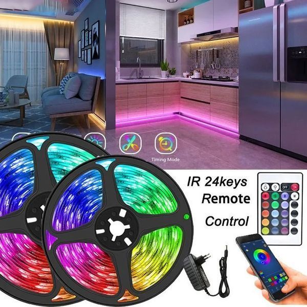 Светодиодная лента SMD 5050 RGB LED 5 м IP65 с bluetooth контролем. подключение 220V 00022871 фото