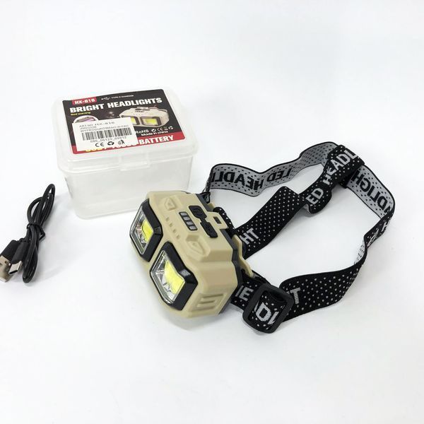 Ліхтар налобний акумуляторний Bailong HX-816 2COB(white+red) вологозахист, Ліхтар на голову для бігу 00023361 фото