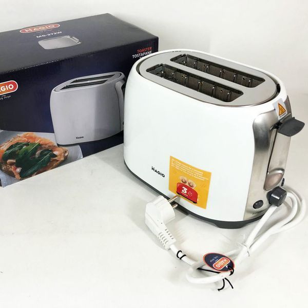 Тостер MAGIO MG-272W 750 Вт, тостер кухонный, тостеры для дома, тостерница, сэндвич-тостеры. Цвет: белый 00019796 фото