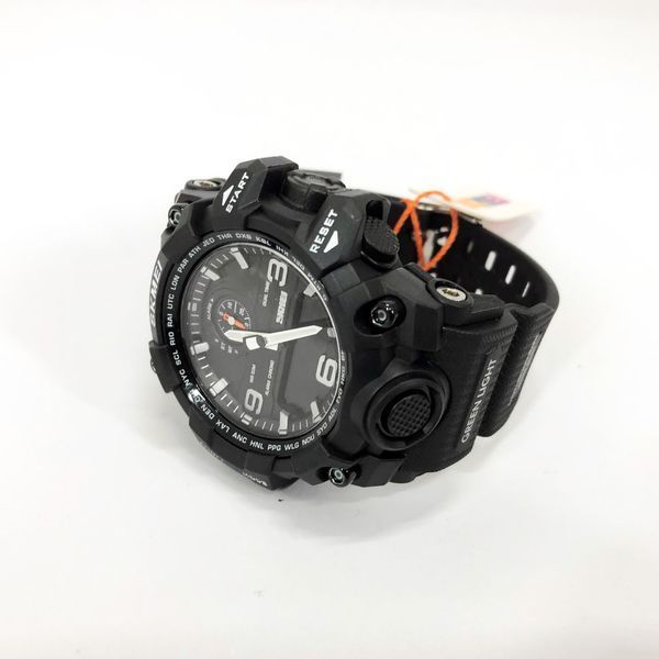 Часы наручные мужские SKMEI 1586BK BLACK, водонепроницаемые мужские часы, часы спортивные. Цвет: черный 00022048 фото