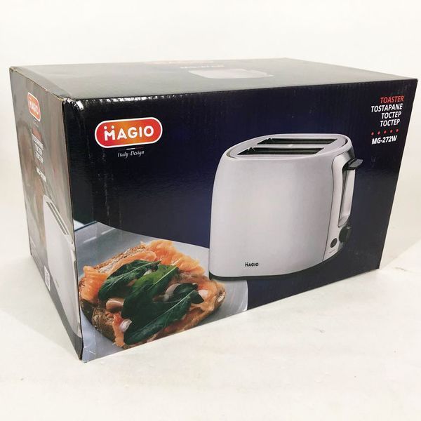 Тостер MAGIO MG-272W 750 Вт, тостер кухонный, тостеры для дома, тостерница, сэндвич-тостеры. Цвет: белый 00019796 фото