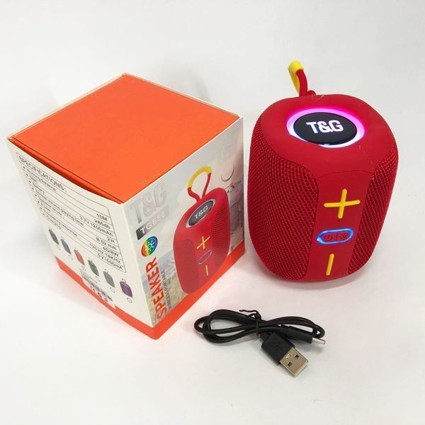 Портативная Bluetooth колонка TG658 8W с RGB подсветкой, колонка для вечеринки. Цвет: красный 00017249 фото