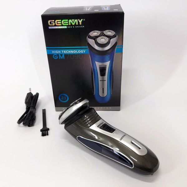 Електробритва GEEMY GM-7090 3 в 1 тример, бездротова електробритва, Тример для вусів. Колір: синій 00015135 фото