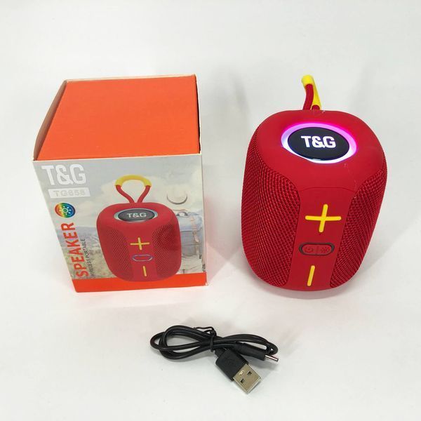 Портативная Bluetooth колонка TG658 8W с RGB подсветкой, колонка для вечеринки. Цвет: красный 00017249 фото