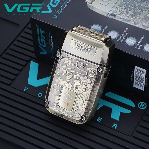 Електробритва-шейвер VGR V-336 LED Display чоловіча професійна для сухого та вологого гоління металева 00015349 фото
