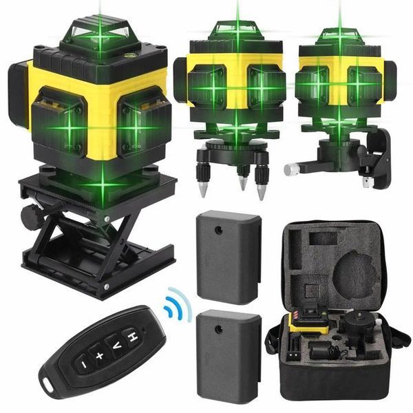 Уровень лазерный линейный нивелир аккумуляторный Laser 4D, 16 линий, рабочее растояние 30м, в чемодане 00013373 фото