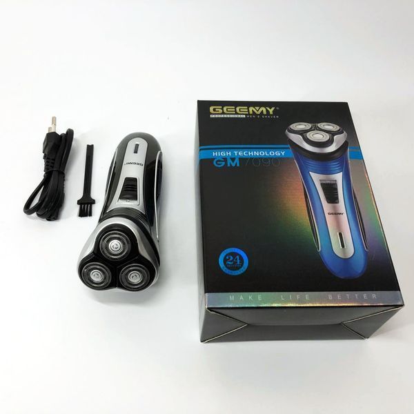 Електробритва GEEMY GM-7090 3 в 1 тример, бездротова електробритва, Тример для вусів. Колір: синій 00015135 фото