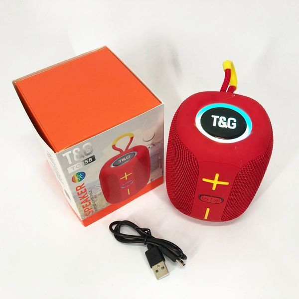 Портативная Bluetooth колонка TG658 8W с RGB подсветкой, колонка для вечеринки. Цвет: красный 00017249 фото