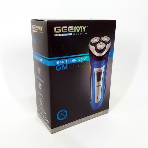 Електробритва GEEMY GM-7090 3 в 1 тример, бездротова електробритва, Тример для вусів. Колір: синій 00015135 фото