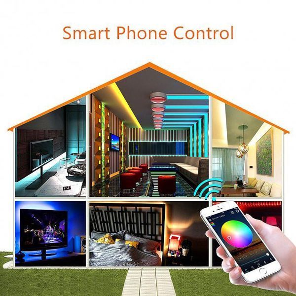 Светодиодная лента SMD 5050 RGB LED 5 м IP65 с bluetooth контролем. подключение 220V 00022871 фото