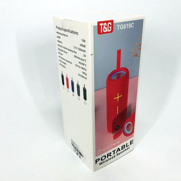 Портативна Bluetooth колонка TG619C FM-радіо USB/TF з ремінцем, блютуз колонка з підсвічуванням. Колір: синій 00017218 фото