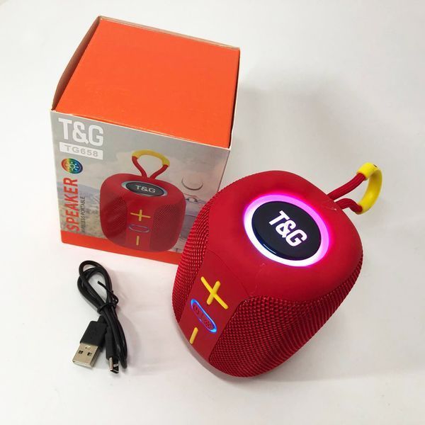 Портативная Bluetooth колонка TG658 8W с RGB подсветкой, колонка для вечеринки. Цвет: красный 00017249 фото