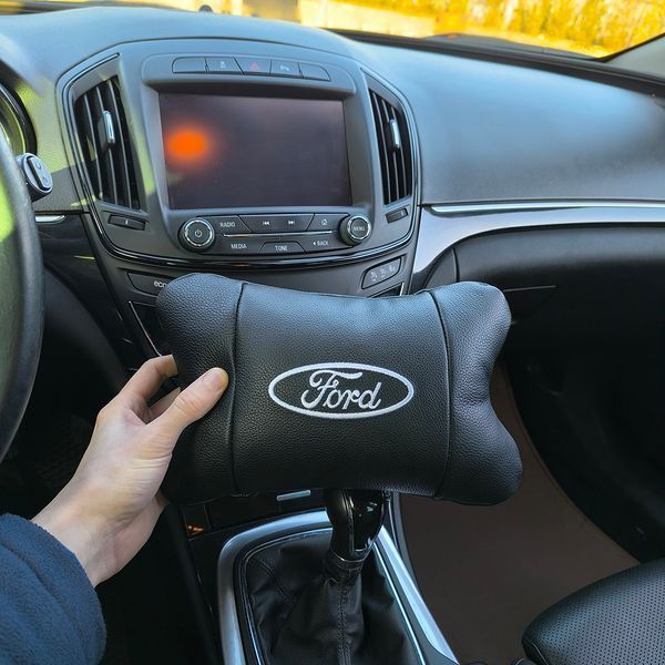 Набір автомобільних подушок 2шт для Ford, натуральна шкіра, стильні підголовники для зручної поїздки Форд 00017047 фото