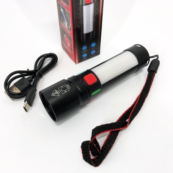 Ліхтар 611-TG+COB(white+red), Ліхтарики для екстрених ситуацій та аварій, Пошуковий ліхтар ручний 00023050 фото