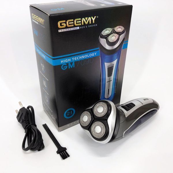 Електробритва GEEMY GM-7090 3 в 1 тример, бездротова електробритва, Тример для вусів. Колір: синій 00015135 фото