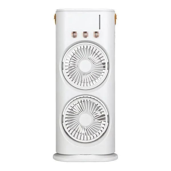 Вентилятор настільний подвійний з охолодженням Double-ended Spray Fan LED-підсвічування 3 швидкості, розпилювач водяного туману 00018539 фото