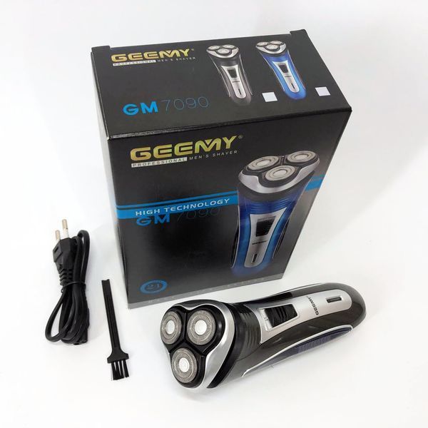 Електробритва GEEMY GM-7090 3 в 1 тример, бездротова електробритва, Тример для вусів. Колір: синій 00015135 фото