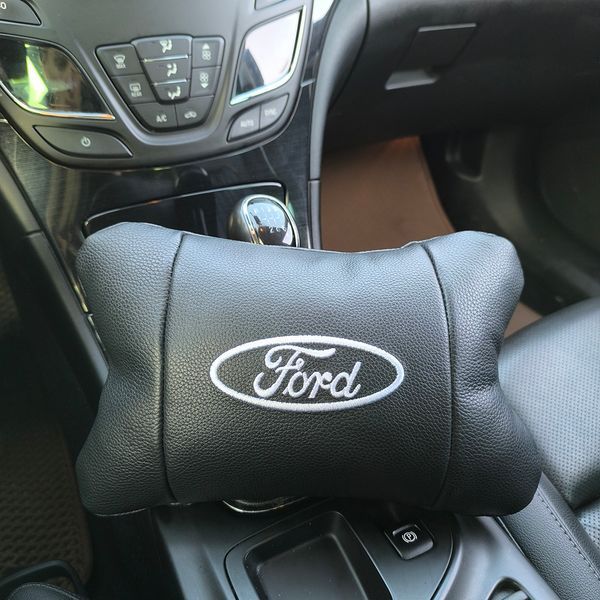 Набір автомобільних подушок 2шт для Ford, натуральна шкіра, стильні підголовники для зручної поїздки Форд 00017047 фото
