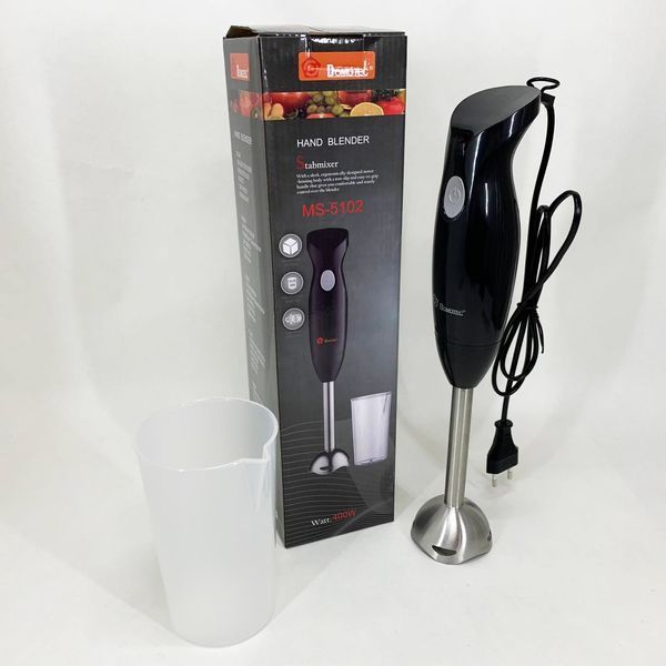 Блендер погружной ручной с чашей DOMOTEC MS-5102 400 W, Красивый погружной блендер для дома 00019083 фото
