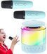 Портативная акустическая колонка K19 с Bluetooth и LED-подсветкой для караоке бирюзовый 00018217 фото 3