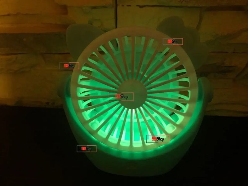 Портативный аккумуляторный мини вентилятор с ушками и RGB подсветкой Mini Fan (SQ-2165) Желтый 00018571 фото