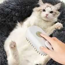 Паровая щетка массажер спрей 3 в 1 PET SPRAY MASSAGE BRUSH для вычесывания собак и кошек с паровым распылителем с ручкой 00021896 фото