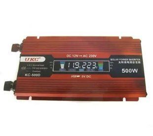 Перетворювач напруги для авто 12V-220V 500W з LCD дисплеєм 00018007 фото