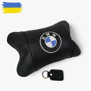 Ортопедична авто подушка BMW з натуральної шкіри &ndash; для комфорту в машині 00016839 фото