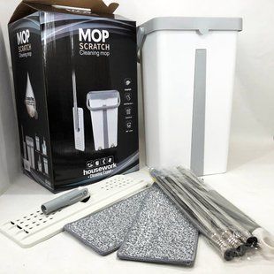 Швабра велика з відром комплект Scratch Cleaning Easy Mop з автоматичним віджиманням та складною ручкою 00012578 фото