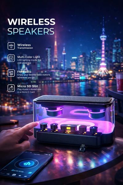 Бездротова Bluetooth-колонка з RGB-підсвічуванням Z6 00018218 фото