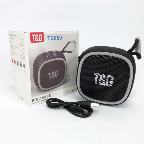 Портативная Bluetooth-колонка TG659 с ремешком, Блютуз колонка для улицы. Цвет: черный 00017250 фото