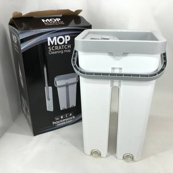 Швабра велика з відром комплект Scratch Cleaning Easy Mop з автоматичним віджиманням та складною ручкою 00012578 фото