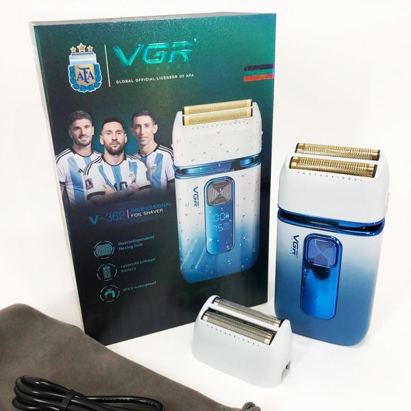 Електробритва-шейвер VGR V-362 чоловіча професійна для сухого гоління з тримером. Колір: білий 00015254 фото