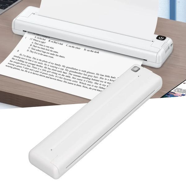 Портативный термопринтер на бумаге формата A4 Bluetooth-совместимый Portable Thermal Printer Белый 00018092 фото