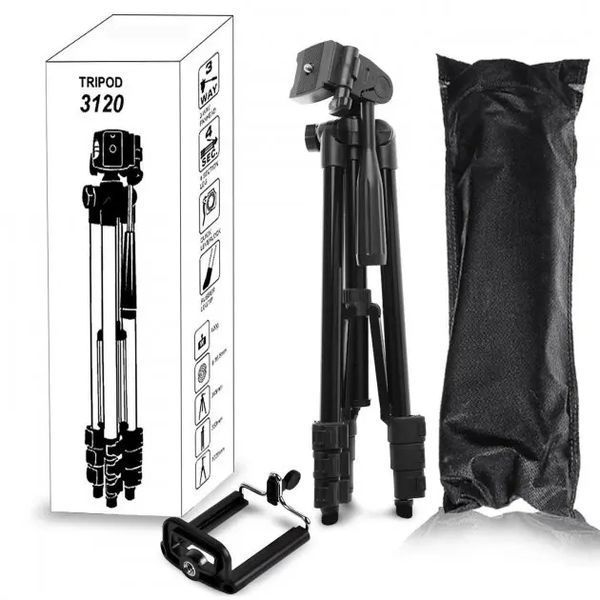 Штатив металлический универсальный для телефона и фотоаппарата Tripod 3120 портативный трипод 0,35-1.02м 00017587 фото