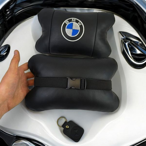Ортопедична авто подушка BMW з натуральної шкіри &ndash; для комфорту в машині 00016839 фото