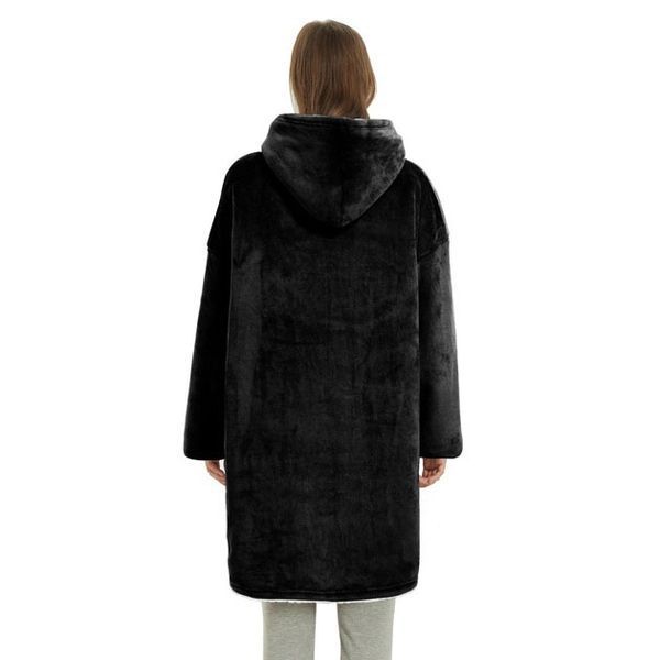 Толстовка плед з капюшоном і рукавами Huggle Hoodie оверсайз. Колір: чорний 00015826 фото