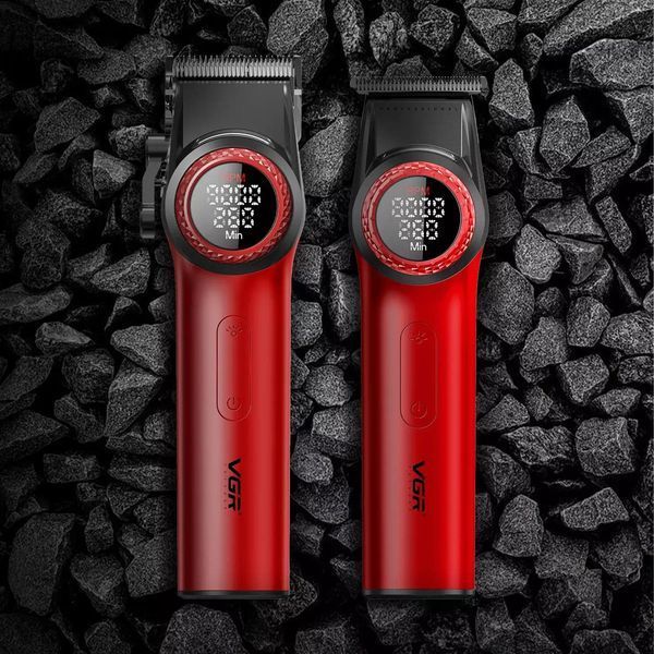 Набор VGR 2 в 1 V-001 V-977 RED, аккумуляторная машинка для стрижки и триммер. Цвет: красный 00014946 фото