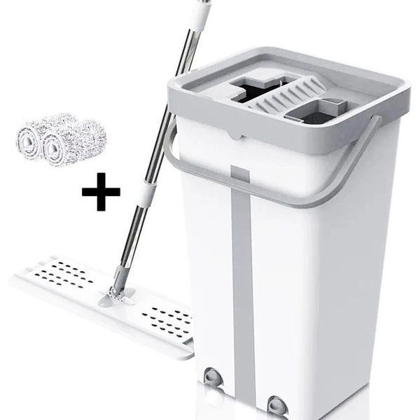 Швабра велика з відром комплект Scratch Cleaning Easy Mop з автоматичним віджиманням та складною ручкою 00012578 фото